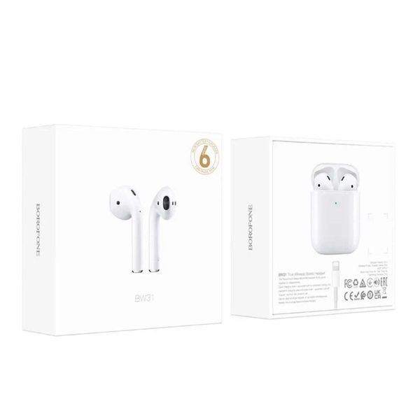 Бездротові навушники BOROFONE BW31 True wireless stereo headset White 656-03834 фото