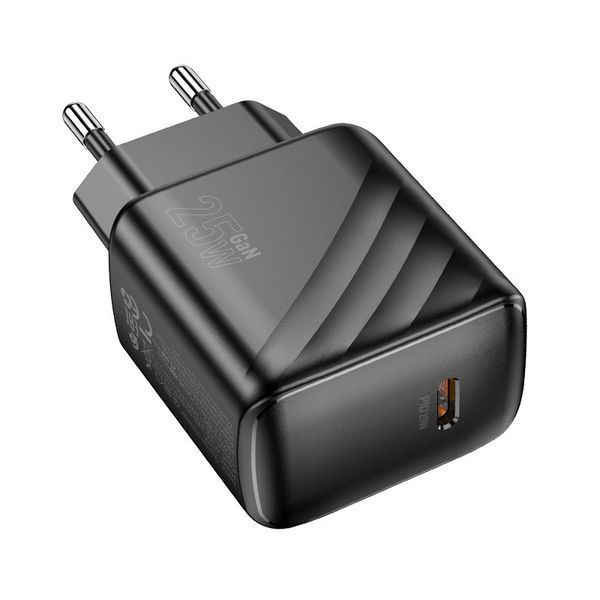 Мережевий зарядний пристрій HOCO CS24A Puerto single-port PD25W charger (EU) Black 6942007639750 фото