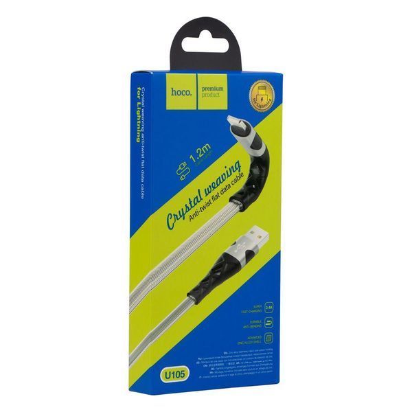 Кабель USB Hoco U105 Treasure jelly Lightning 1.2m Сталевий 209-00326 фото