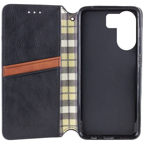 Шкіряний чохол-книжка GETMAN Cubic для Xiaomi Redmi 13C / Poco C65 Чорний 555-01740 фото