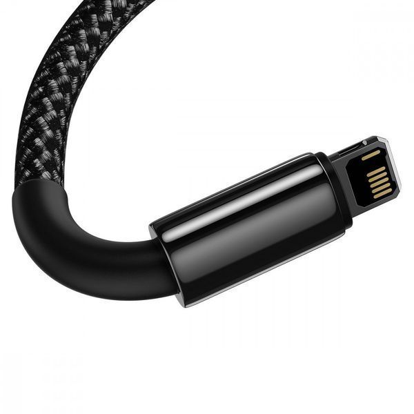 Кабель Baseus Tungsten Gold Fast Charging Lightning 2.4A (1m) Black CALWJ-01 фото