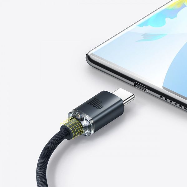 Кабель Baseus Crystal Shine Series Fast Charging Type-C 100W (2m) Blue CAJY000503 фото
