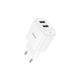 Мережевий зарядний пристрій HOCO C141A Smart dual-port charger White 6942007627856 фото 1