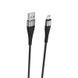 Кабель BOROFONE BX32 USB to Micro 2.4A, 1m, nylon, aluminum+TPE connectors, Black 6931474710437 фото 4