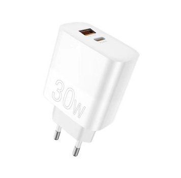 Сетевое зарядное устройство WUW-C208 30W PD USB-C + USB QC3.0 18W white 656-01403 фото