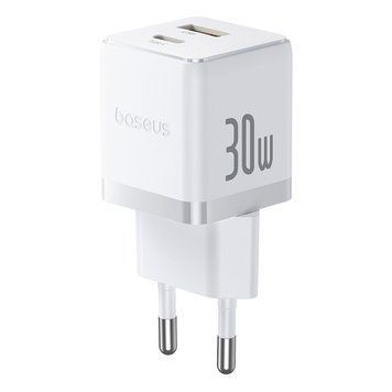 Сетевое зарядное устройство Baseus Palm Fast Charger C+U 30W EU Moon White P1011160A213-00 фото