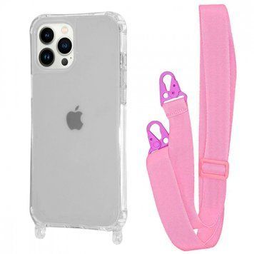 Чехол WAVE Clear Case With Strap для Iphone 13 Pro Pink 208-05239 фото