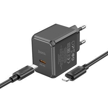 Комплект швидкого заряджання для iPhone Hoco CS15A Type-C to Lightning PD30W Білий 209-00250 фото