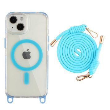 Чехол TPU+PC LanyardCase with MagSafe для iPhone 13/14 Sky Blue 214-03128 фото