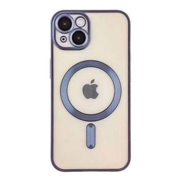 Чехол TPU Metallic Chrome Full Camera with Magsafe для iPhone 13 Dark Blue 214-02870 фото