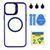 Чехол TPU+PC+Metal Stand Case with MagSafe and Camera Lenses для iPhone 12 Pro Max Dark Blue 214-03646 фото