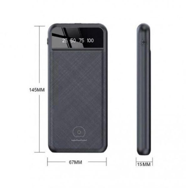Портативний акумулятор Power Bank WUW Y110 2USB 10000mAh Чорний 216-00057 фото
