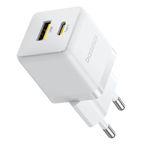 Мережевий зарядний пристрій Baseus Palm Fast Charger C+U 30W EU Moon White P1011160A213-00 фото