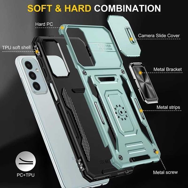 Ударостійкий чохол Camshield Army Ring для Samsung Galaxy M23 5G / M13 4G Light Green 777-05106 фото