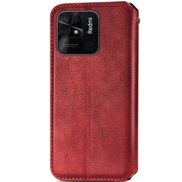 Шкіряний чохол-книжка GETMAN Cubic для Xiaomi Redmi 10C Червоний 555-01895 фото
