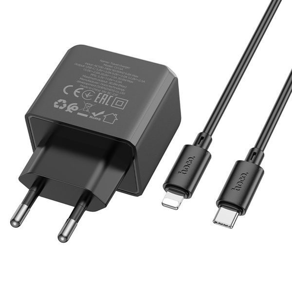Комплект швидкого заряджання для iPhone Hoco CS15A Type-C to Lightning PD30W Білий 209-00250 фото