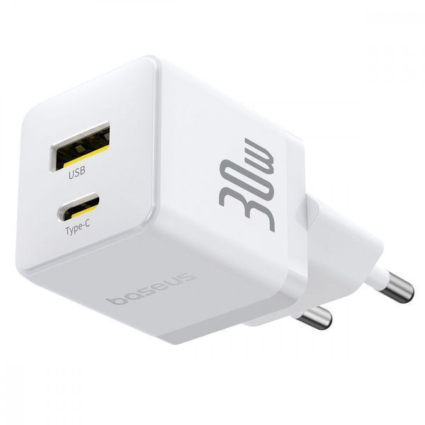 МЗП Baseus Palm Fast Charger 30W (Type-C + USB) White P1011160A213-00 фото