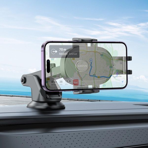 Тримач для мобільного BOROFONE BH93 Grand one-button car holder(center console) Black 656-00466 фото