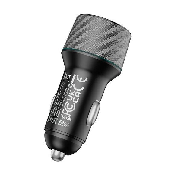 Автомобильное зарядное устройство BOROFONE BZ21A Brilliant 36W dual port QC3.0 car charger Black 6941991101205 фото
