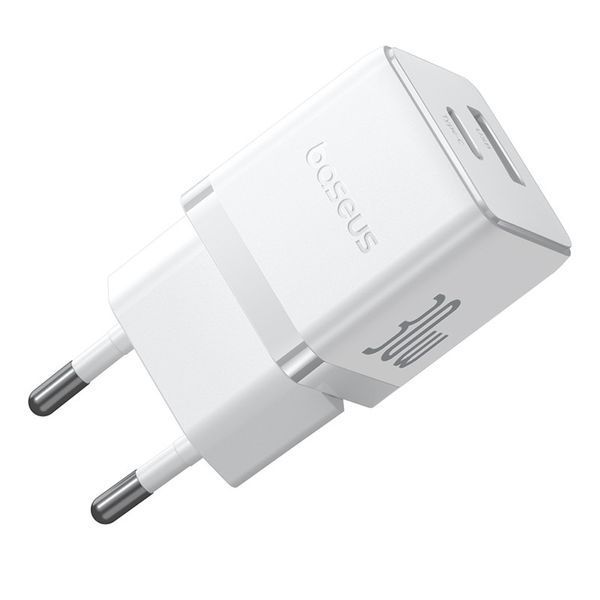 Мережевий зарядний пристрій Baseus Palm Fast Charger C+U 30W EU Moon White P1011160A213-00 фото
