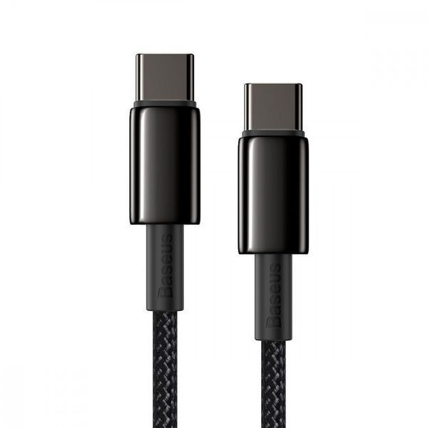 Кабель Baseus Tungsten Gold Fast Charging Type-C to Type-C 100W (1m) Black CATWJ-01 фото