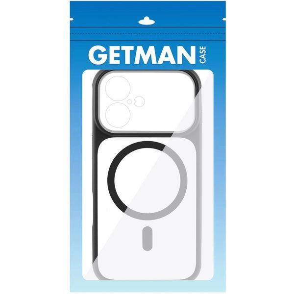 Чохол TPU+PC GETMAN Moon Clear with MagSafe для Apple iPhone 16 (6.1") Black 656-08417 фото