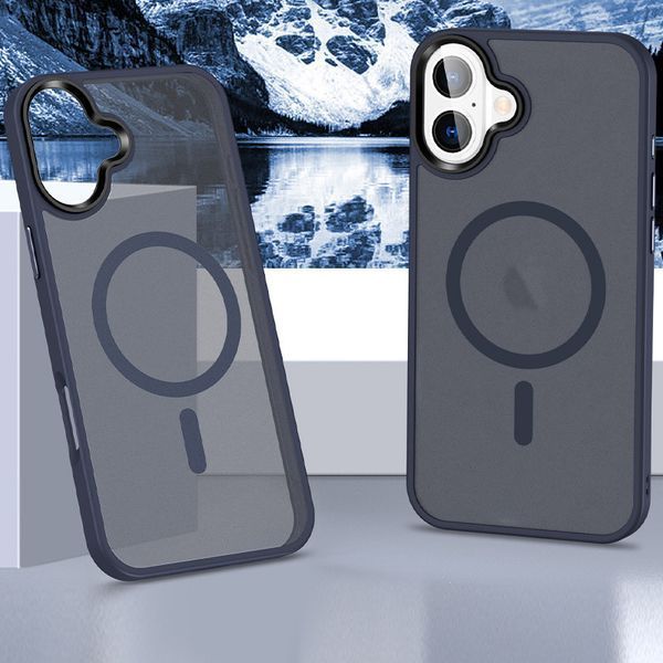 TPU+PC чохол Metal Buttons with MagSafe Colorful для Apple iPhone 16 (6.1") Navy Blue 555-03040 фото