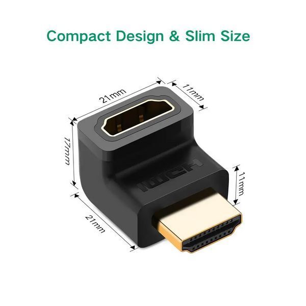 Адаптер UGREEN HDMI 4K Adapter Male to Female Up-angled UGR-20110 фото