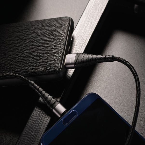 Кабель BOROFONE BX32 USB to Type-C 2.4A, 1m, nylon, aluminum+TPE connectors, Black 6931474710451 фото