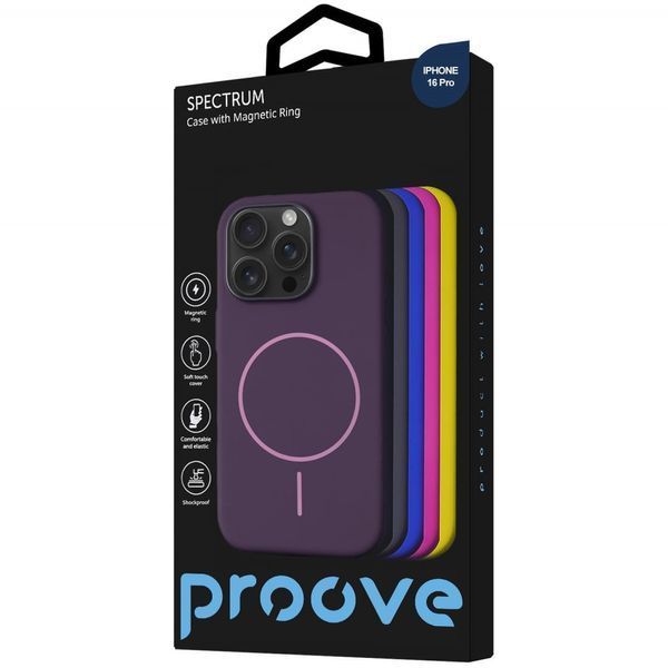 Чохол Proove Spectrum Case with Magnetic Ring iPhone 16 Pro Acid Blue 656-05324 фото