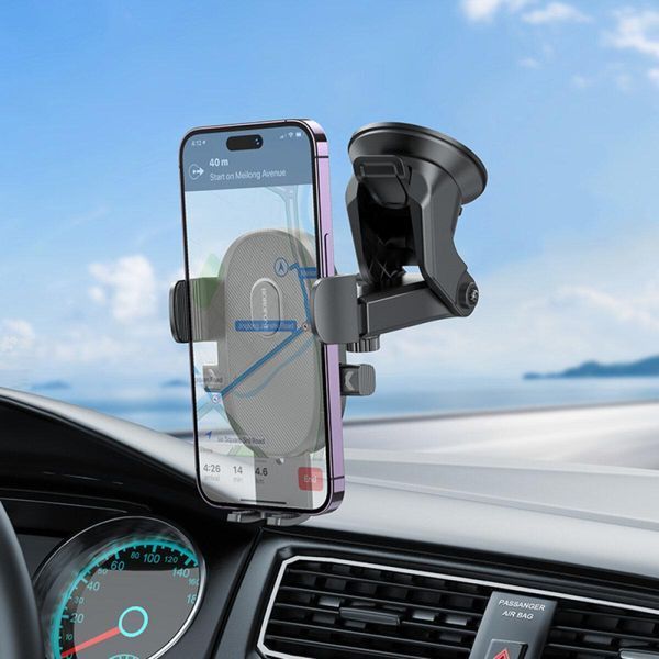 Тримач для мобільного BOROFONE BH93 Grand one-button car holder(center console) Black 656-00466 фото