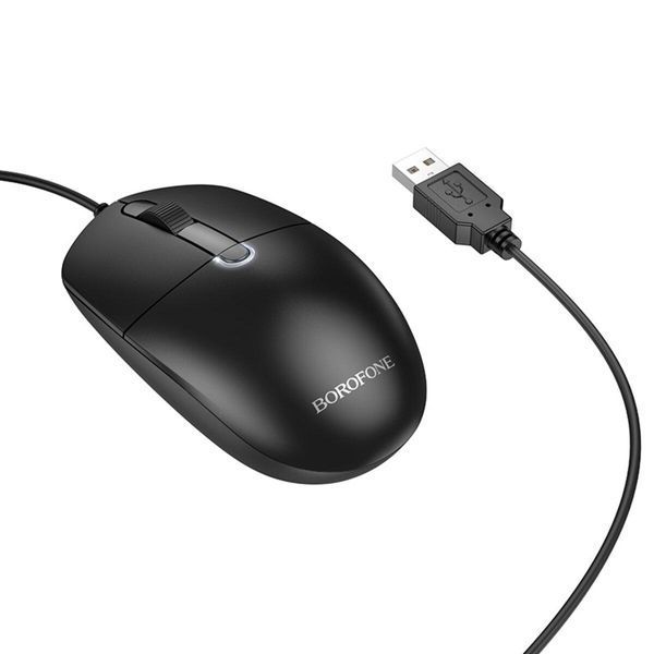 Мышь BOROFONE BG17 Morning business wired mouse Black 656-03219 фото