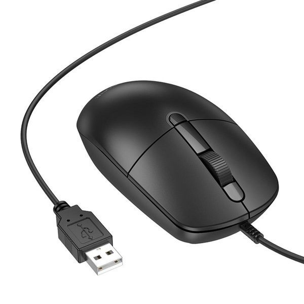 Мышь BOROFONE BG17 Morning business wired mouse Black 656-03219 фото
