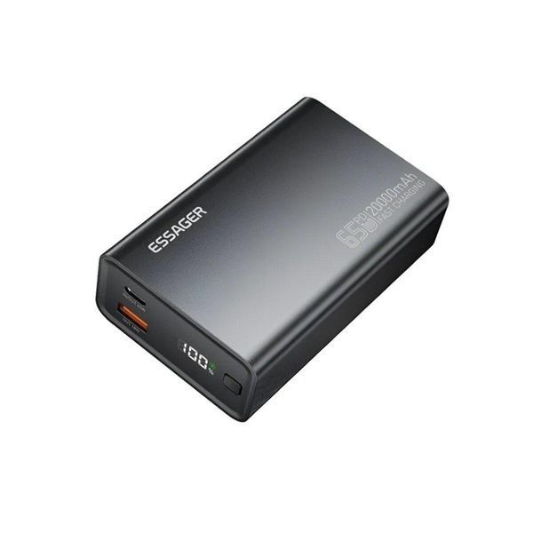 Зовнішній акумулятор ESSAGER EDY65-LD01-Z 20000 mAh 65W black 656-01156 фото