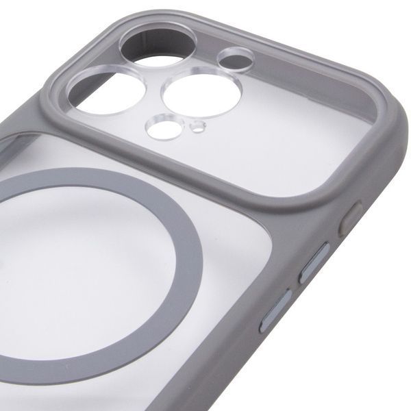 Чохол TPU+PC GETMAN Moon Clear with MagSafe для Apple iPhone 16 Pro (6.3") Grey 656-08467 фото