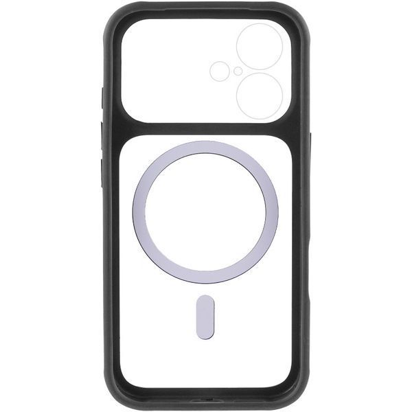 Чохол TPU+PC GETMAN Moon Clear with MagSafe для Apple iPhone 16 (6.1") Black 656-08417 фото