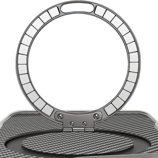 TPU+PC чохол Metal Buttons with MagSafe Carbon Ring для Apple iPhone 17 Pro Max (6.9") Grey 777-08103 фото