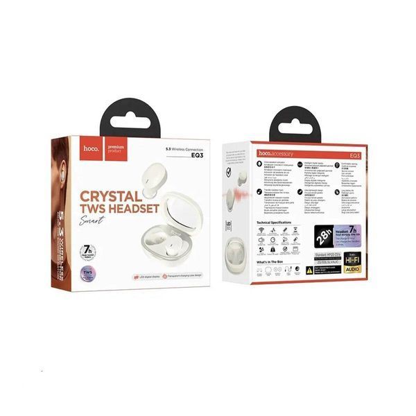 Навушники HOCO EQ3 Smart true wireless BT headset Milky White 656-00911 фото