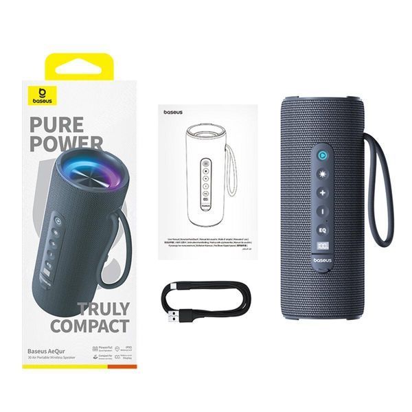 Портативная колонка Baseus AeQur 30 Air Portable Wireless Speaker Twilight Grey 656-01679 фото