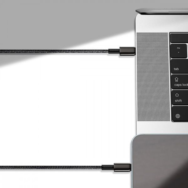 Кабель Baseus Tungsten Gold Fast Charging Type-C to Type-C 100W (1m) Black CATWJ-01 фото