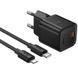 СЗУ Hoco N66 Ingenious PD35W (1USB-C) + кабель Type-C to Lightning Black ILSO-00000081814-1 фото 3