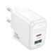 Мережевий зарядний пристрій BOROFONE BAS44A Potential PD20W+QC3.0 charger(EU) White 656-01337 фото 3