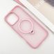 Чехол TPU+PC Metal Buttons with MagSafe Colorful HQ Ring для iPhone 16 Pro (6.3") Pink 555-00622 фото 2