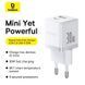 Мережевий зарядний пристрій Baseus Palm Fast Charger C+U 30W EU Moon White P1011160A213-00 фото 7
