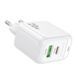 Мережевий зарядний пристрій BOROFONE BAS44A Potential PD20W+QC3.0 charger(EU) White 656-01337 фото 4