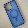Чехол Wavy Pattern Matte Corrugated Camera Magnetic для iPhone 16 Blue 214-02472 фото