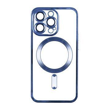 Чохол TPU Metallic with Magsafe з закритою камерою для iPhone 14 Plus Синій 214-01030 фото