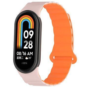 Ремешок Dual-color Magnetic для Xiaomi Mi Band 9/8/10 Light Pink / Orange 212-01655 фото