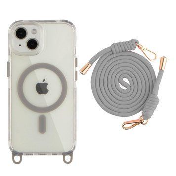 Чехол TPU+PC LanyardCase with MagSafe для iPhone 13/14 Titanium grey 214-03129 фото
