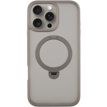 Чехол TPU+PC Metal Buttons with MagSafe Colorful HQ Ring для iPhone 16 Pro (6.3") Grey 555-00623 фото